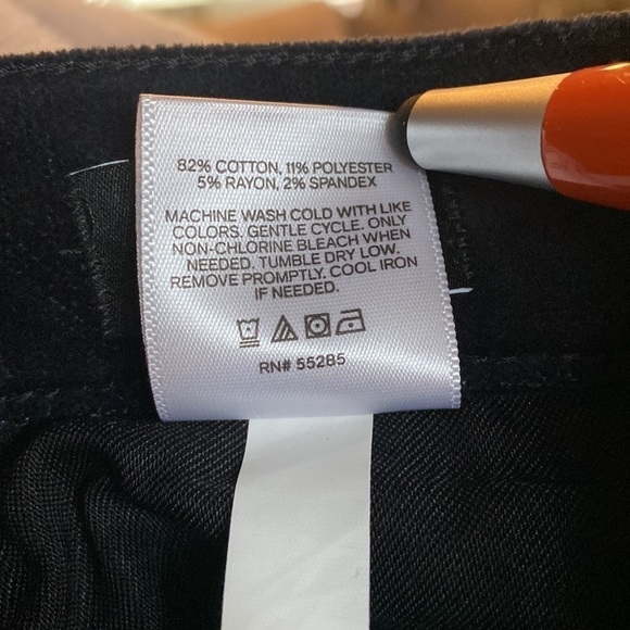 Express Super High Rise Straight Cropped Velvet Pants - Picture 8 of 10